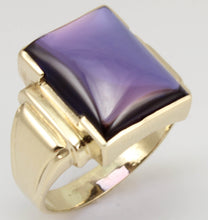 Load image into Gallery viewer, Antique 1920&#39;s Art Deco LARGE 12ct Purple Sapphire 10k Solid Yellow Gold Men&#39;s Ring