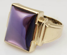 Load image into Gallery viewer, Antique 1920&#39;s Art Deco LARGE 12ct Purple Sapphire 10k Solid Yellow Gold Men&#39;s Ring