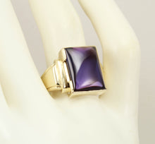 Load image into Gallery viewer, Antique 1920&#39;s Art Deco LARGE 12ct Purple Sapphire 10k Solid Yellow Gold Men&#39;s Ring