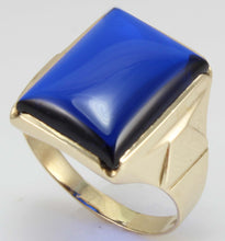 Load image into Gallery viewer, Antique 1920&#39;s Art Deco LARGE 12ct Blue Sapphire 10k Solid Yellow Gold Men&#39;s Ring