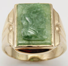 Load image into Gallery viewer, Antique 1920&#39;s Art Deco RARE Hand Carved Natural Aventurine Soldier Cameo 10k Solid Gold Men&#39;s Ring