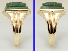 Load image into Gallery viewer, Antique 1920&#39;s Art Deco RARE Hand Carved Natural Aventurine Soldier Cameo 10k Solid Gold Men&#39;s Ring