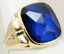 Load image into Gallery viewer, Antique 1920&#39;s Art Deco SIGNED Ostby &amp; Barton 11ct RARE Cushion Blue Spinel 10k Solid Gold Mens Ring