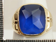 Load image into Gallery viewer, Antique 1920&#39;s Art Deco SIGNED Ostby &amp; Barton 11ct RARE Cushion Blue Spinel 10k Solid Gold Mens Ring