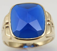 Load image into Gallery viewer, Antique 1920&#39;s Art Deco SIGNED Ostby &amp; Barton 11ct RARE Cushion Blue Spinel 10k Solid Gold Mens Ring