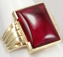 Load image into Gallery viewer, Antique 1920&#39;s Art Deco LARGE 12ct Ruby 10k Solid Yellow Gold Men&#39;s Ring