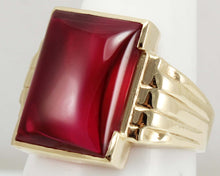 Load image into Gallery viewer, Antique 1920&#39;s Art Deco LARGE 12ct Ruby 10k Solid Yellow Gold Men&#39;s Ring