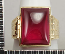 Load image into Gallery viewer, Antique 1920&#39;s Art Deco LARGE 12ct Ruby 10k Solid Yellow Gold Men&#39;s Ring