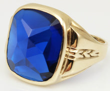 Load image into Gallery viewer, Antique 1920&#39;s Art Deco SIGNED Ostby &amp; Barton 11ct RARE Cushion Blue Spinel 10k Solid Gold Mens Ring