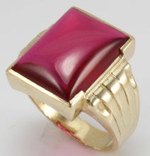 Load image into Gallery viewer, Antique 1920&#39;s Art Deco LARGE 12ct Ruby 10k Solid Yellow Gold Men&#39;s Ring