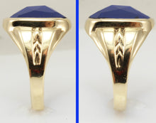 Load image into Gallery viewer, Antique 1920&#39;s Art Deco SIGNED Ostby &amp; Barton 11ct RARE Cushion Blue Spinel 10k Solid Gold Mens Ring