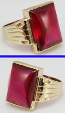 Load image into Gallery viewer, Antique 1920&#39;s Art Deco LARGE 12ct Ruby 10k Solid Yellow Gold Men&#39;s Ring