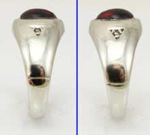 Load image into Gallery viewer, Vintage 1960&#39;s SIGNED ORANGE/RED &amp; GREEN Opal &amp; Diamond 10k Solid White Gold Ladies Cocktail Ring