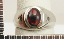 Load image into Gallery viewer, Vintage 1960&#39;s SIGNED ORANGE/RED &amp; GREEN Opal &amp; Diamond 10k Solid White Gold Ladies Cocktail Ring