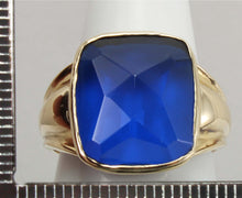 Load image into Gallery viewer, Antique 1920&#39;s Art Deco Signed Budlong Docherty &amp; Armstrong Blue Spinel 10k Solid Gold Men&#39;s Ring