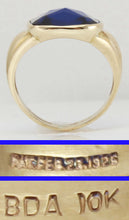 Load image into Gallery viewer, Antique 1920&#39;s Art Deco Signed Budlong Docherty &amp; Armstrong Blue Spinel 10k Solid Gold Men&#39;s Ring