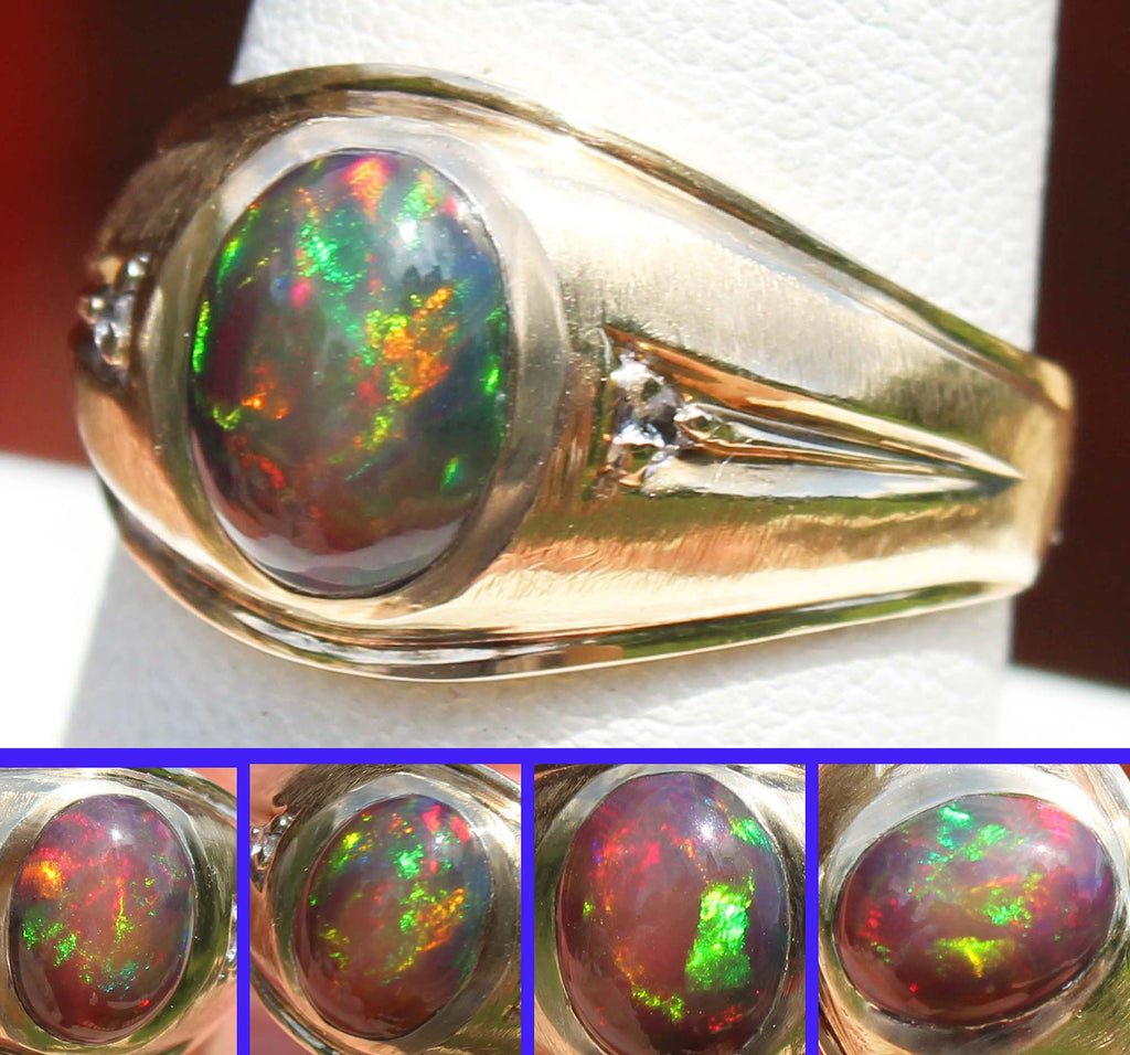 Aaaquality Natural Opal Ring 6.25 Carat, 925 Sterling Silver, Handmade Gold  Plated Ring for Men and Woman - Etsy