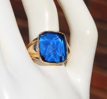 Load image into Gallery viewer, Antique 1920&#39;s Art Deco Signed Budlong Docherty &amp; Armstrong Blue Spinel 10k Solid Gold Men&#39;s Ring