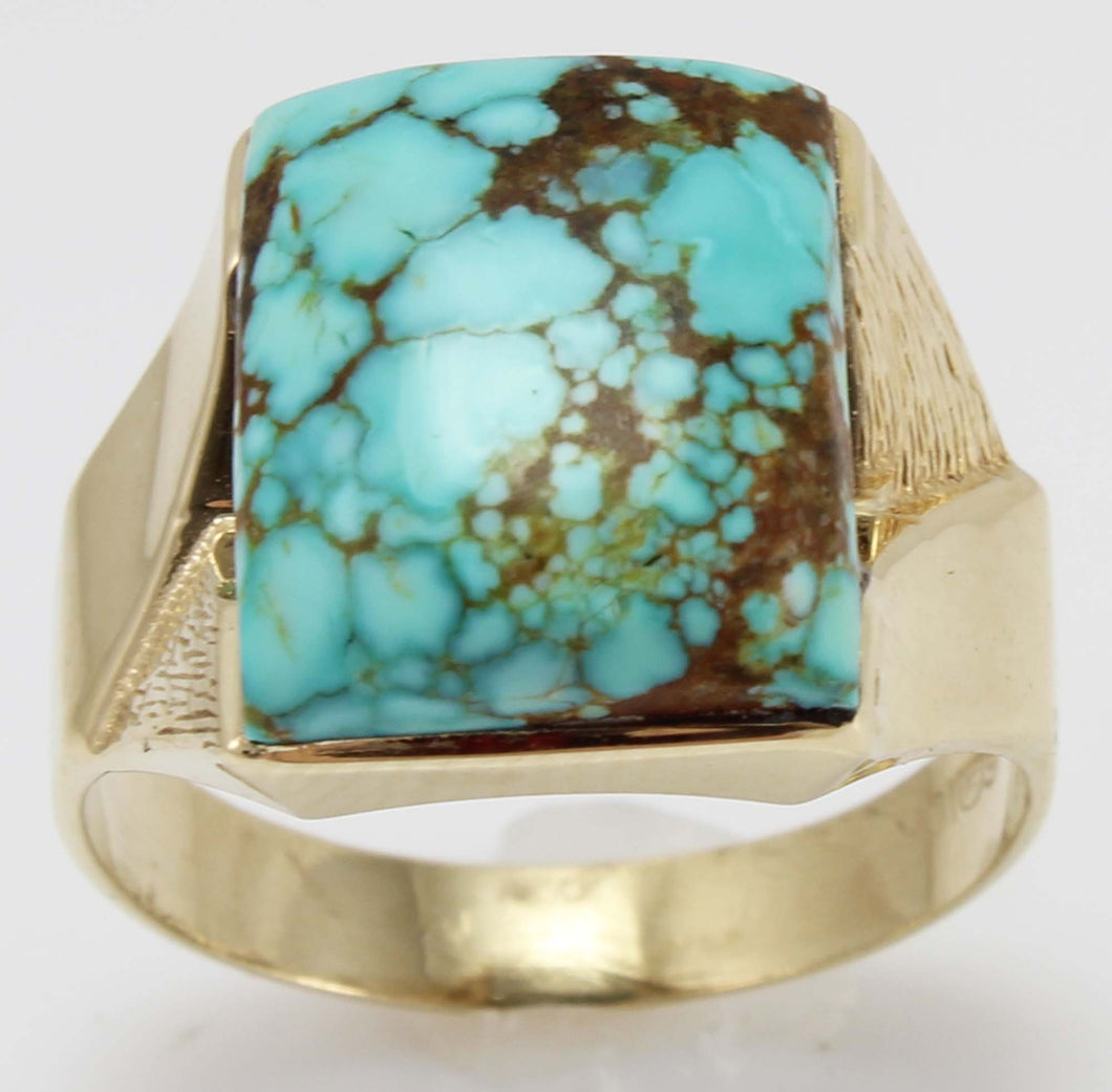 Daniel Benally Sonoran Gold Turquoise Ring - Stagecoach Jewelry