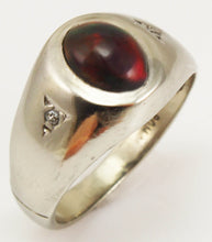 Load image into Gallery viewer, Vintage 1960&#39;s SIGNED ORANGE/RED &amp; GREEN Opal &amp; Diamond 10k Solid White Gold Ladies Cocktail Ring