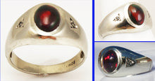 Load image into Gallery viewer, Vintage 1960&#39;s SIGNED ORANGE/RED &amp; GREEN Opal &amp; Diamond 10k Solid White Gold Ladies Cocktail Ring