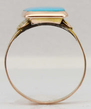 Load image into Gallery viewer, Antique Victorian RARE Natural Persian Turquoise 14k Solid Rose &amp; Yellow Gold Ladies Cocktail Ring