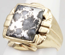 Load image into Gallery viewer, Antique 1920&#39;s Art Deco VERY RARE Natural Silver Ore in Quartz 10k Solid Yellow Gold Men&#39;s Ring