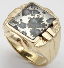 Load image into Gallery viewer, Antique 1920&#39;s Art Deco VERY RARE Natural Silver Ore in Quartz 10k Solid Yellow Gold Men&#39;s Ring