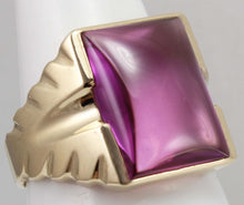 Load image into Gallery viewer, Antique 1920&#39;s Art Deco LARGE 12ct Fuchsia Sapphire 10k Solid Yellow Gold Men&#39;s Ring