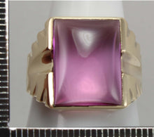 Load image into Gallery viewer, Antique 1920&#39;s Art Deco LARGE 12ct Fuchsia Sapphire 10k Solid Yellow Gold Men&#39;s Ring