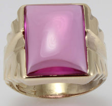 Load image into Gallery viewer, Antique 1920&#39;s Art Deco LARGE 12ct Fuchsia Sapphire 10k Solid Yellow Gold Men&#39;s Ring