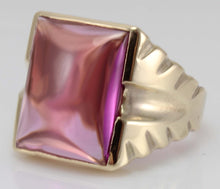 Load image into Gallery viewer, Antique 1920&#39;s Art Deco LARGE 12ct Fuchsia Sapphire 10k Solid Yellow Gold Men&#39;s Ring