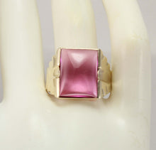 Load image into Gallery viewer, Antique 1920&#39;s Art Deco LARGE 12ct Fuchsia Sapphire 10k Solid Yellow Gold Men&#39;s Ring