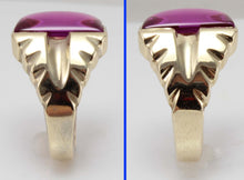 Load image into Gallery viewer, Antique 1920&#39;s Art Deco LARGE 12ct Fuchsia Sapphire 10k Solid Yellow Gold Men&#39;s Ring