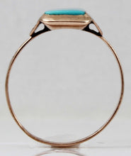 Load image into Gallery viewer, Antique Victorian RARE Natural Persian Turquoise Engraved 14k Solid Rose Gold Ladies Cocktail Ring