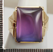 Load image into Gallery viewer, Antique 1920&#39;s Art Deco LARGE 12ct Purple Blue/Violet Color Shift Sapphire 10k Solid Gold Men&#39;s Ring