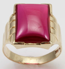 Load image into Gallery viewer, Antique 1920&#39;s Art Deco SIGNED Bock-Lewis Jewelry of NY LARGE 13ct Ruby 10k Solid Gold Men&#39;s Ring