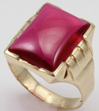 Load image into Gallery viewer, Antique 1920&#39;s Art Deco SIGNED Bock-Lewis Jewelry of NY LARGE 13ct Ruby 10k Solid Gold Men&#39;s Ring