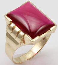 Load image into Gallery viewer, Antique 1920&#39;s Art Deco SIGNED Bock-Lewis Jewelry of NY LARGE 13ct Ruby 10k Solid Gold Men&#39;s Ring