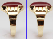 Load image into Gallery viewer, Antique 1920&#39;s Art Deco SIGNED Bock-Lewis Jewelry of NY LARGE 13ct Ruby 10k Solid Gold Men&#39;s Ring