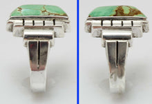 Load image into Gallery viewer, Antique Art Deco Ostby &amp; Barton LARGE RARE Natural #8 Mine Nevada Turquoise Solid Silver Men&#39;s Ring