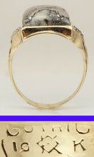 Load image into Gallery viewer, Antique Art Deco SIGNED Art Deco VERY RARE Silver Gold in Quartz &amp; Diamond 10k Solid Gold Men&#39;s Ring