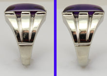 Load image into Gallery viewer, Antique 1920&#39;s Art Deco Purple to Blue/Violet Color Shift Sapphire 10k Solid White Gold Men&#39;s Ring