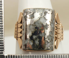 Load image into Gallery viewer, Antique c1890 RARE Natural Silver Ore in Quartz Engraved &amp; Milgrained 14k Solid Rose Gold Men&#39;s Ring