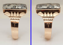 Load image into Gallery viewer, Antique c1890 RARE Natural Silver Ore in Quartz Engraved &amp; Milgrained 14k Solid Rose Gold Men&#39;s Ring