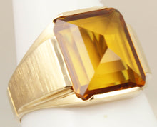 Load image into Gallery viewer, Antique 1920&#39;s Art Deco 10ct GOLDEN YELLOW SAPPHIRE 10k Solid Yellow Gold Men&#39;s Ring