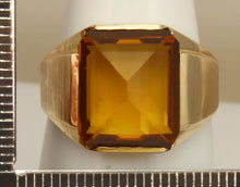 Load image into Gallery viewer, Antique 1920&#39;s Art Deco 10ct GOLDEN YELLOW SAPPHIRE 10k Solid Yellow Gold Men&#39;s Ring