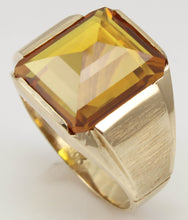 Load image into Gallery viewer, Antique 1920&#39;s Art Deco 10ct GOLDEN YELLOW SAPPHIRE 10k Solid Yellow Gold Men&#39;s Ring