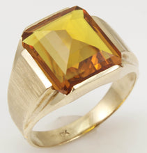 Load image into Gallery viewer, Antique 1920&#39;s Art Deco 10ct GOLDEN YELLOW SAPPHIRE 10k Solid Yellow Gold Men&#39;s Ring