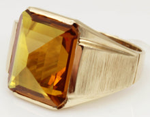 Load image into Gallery viewer, Antique 1920&#39;s Art Deco 10ct GOLDEN YELLOW SAPPHIRE 10k Solid Yellow Gold Men&#39;s Ring